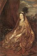 Anthony Van Dyck Portrat der Elisabeth oder Theresia Shirley in orientalischer Kleidung oil painting reproduction